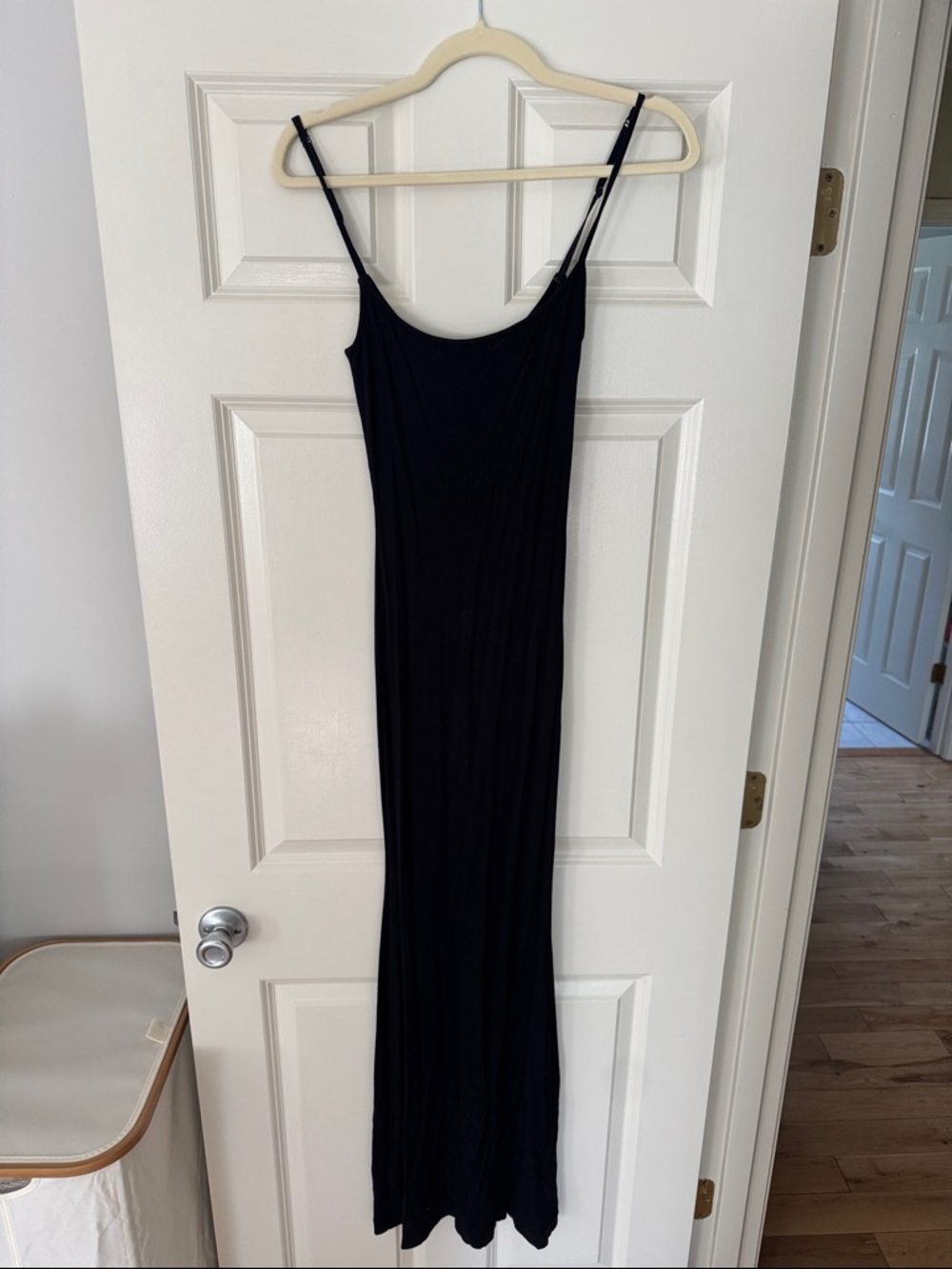 Skims Black Spaghetti Strap Maxi Dress - Sleek Everyday Slip